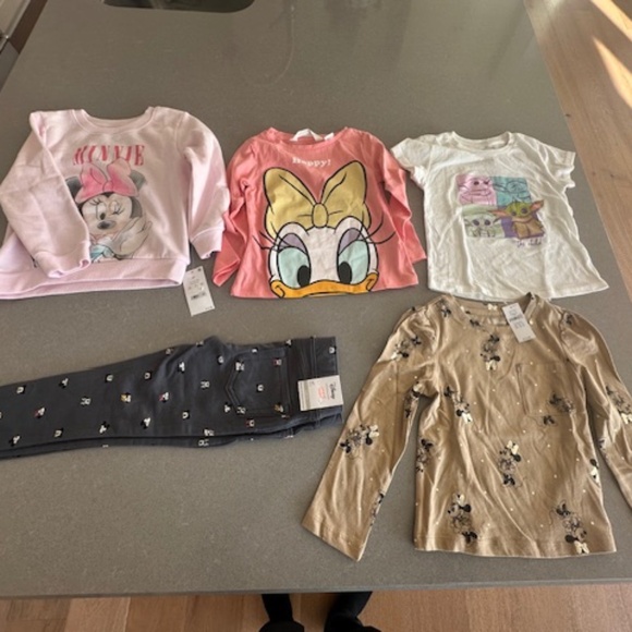 Little Girl 4T Disney Bundle (3 NWT) -Various Brand-Minnie, Daisy, Yoda 4 Years - Picture 1 of 11